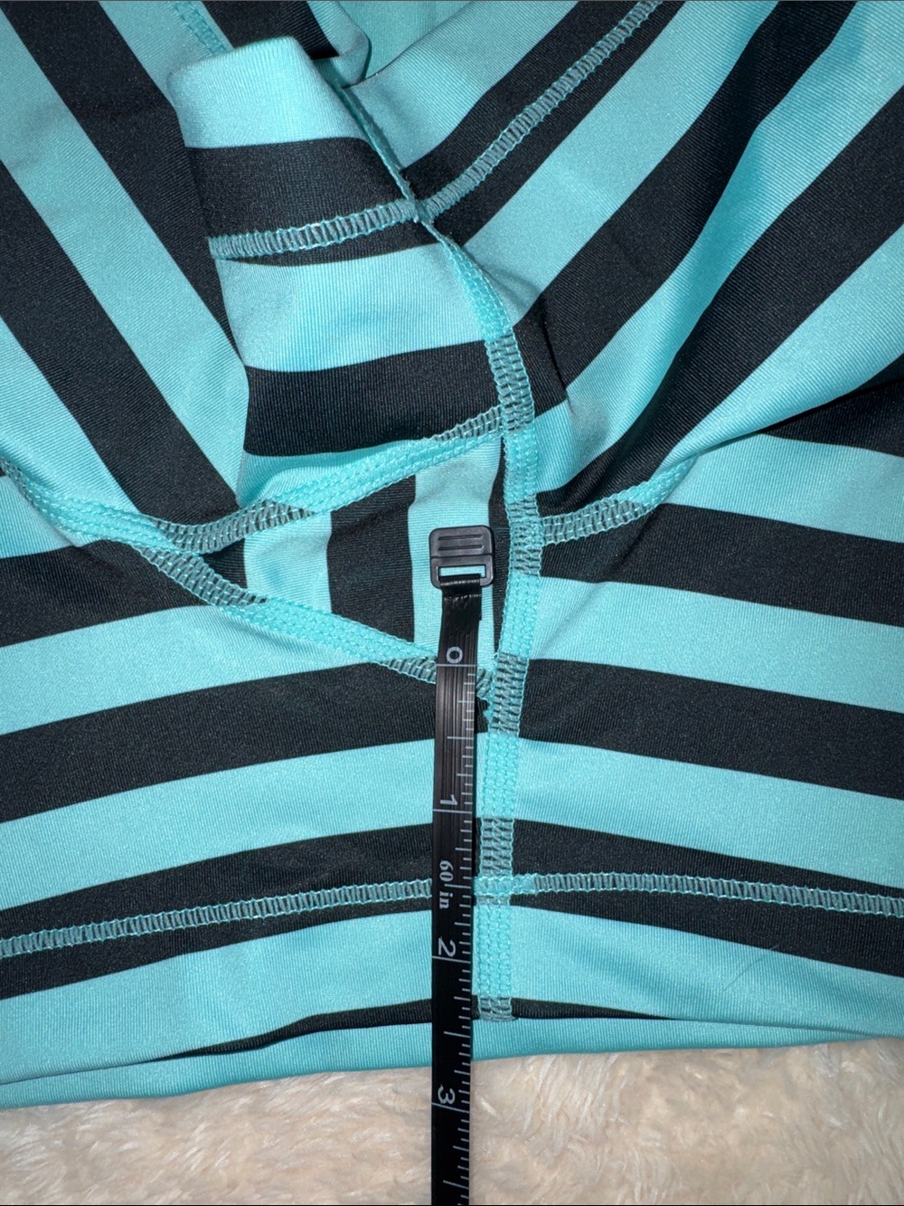 Nike Aqua & Black Striped Performance Shorts with Polka-Dot Waist Dri-Fit, XL - Picture 5 of 5